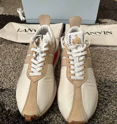 Lanvin Paris Bumper Bumpr Mens Beige Sneakers Eu 42 Us 9 Nib