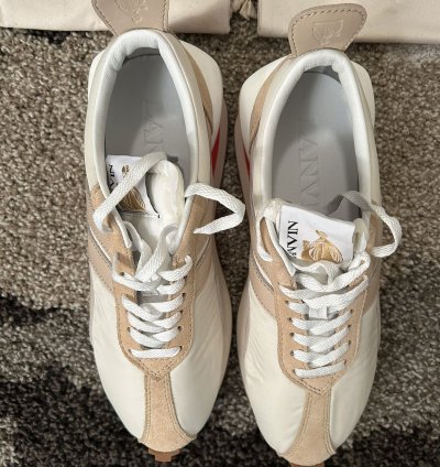 Lanvin Paris Bumper Bumpr Mens Beige Sneakers Eu 42 Us 9 Nib