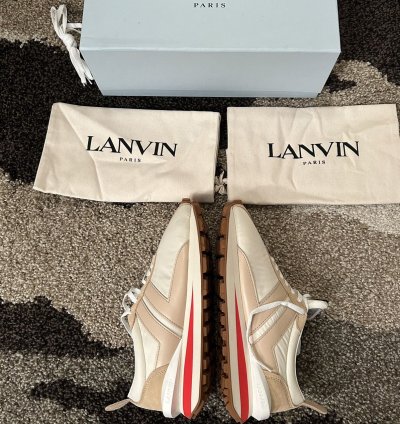 Lanvin Paris Bumper Bumpr Mens Beige Sneakers Eu 42 Us 9 Nib
