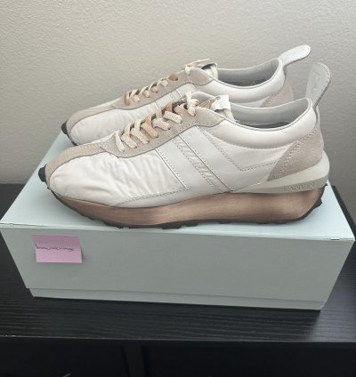 Lanvin Paris White Nylon Bumper Sneaker