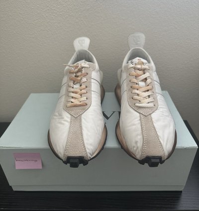 Lanvin Paris White Nylon Bumper Sneaker