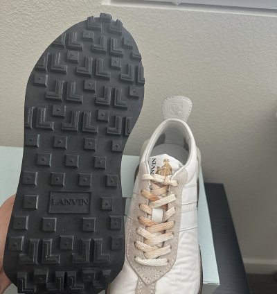 Lanvin Paris White Nylon Bumper Sneaker
