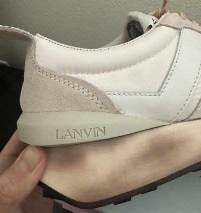 Lanvin Paris White Nylon Bumper Sneaker