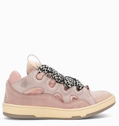 Lanvin Pink Leather Curb Sneakers