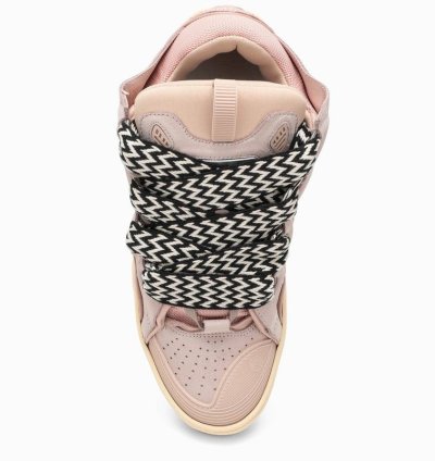 Lanvin Pink Leather Curb Sneakers
