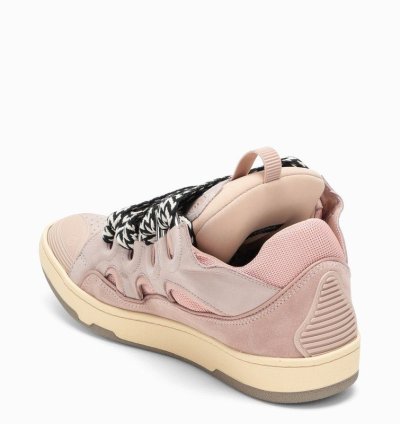 Lanvin Pink Leather Curb Sneakers