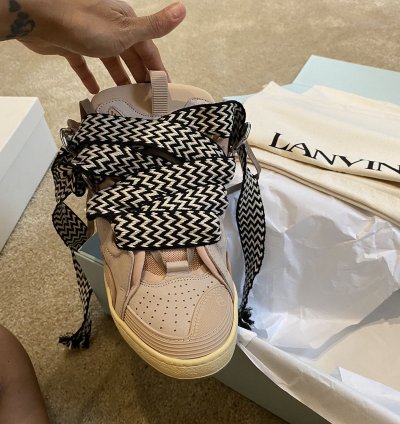 Lanvin Rose Pale Skate Sneakers