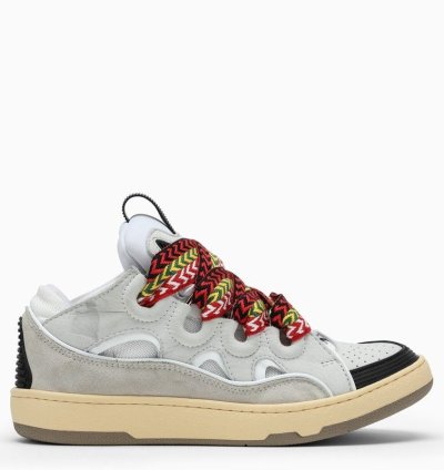 Lanvin White Leather Curb Sneakers