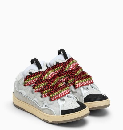 Lanvin White Leather Curb Sneakers