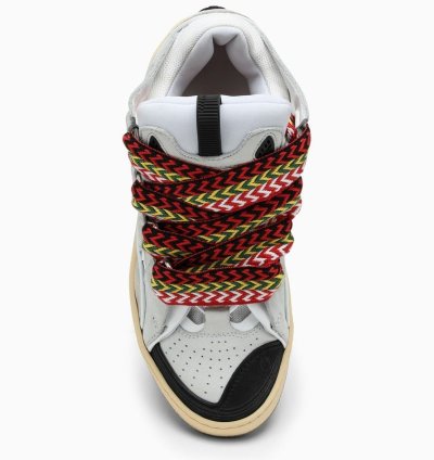 Lanvin White Leather Curb Sneakers