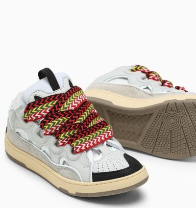 Lanvin White Leather Curb Sneakers