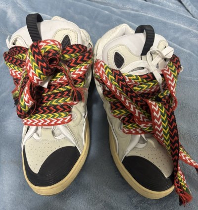 Lanvin Whte Curb Sneakers