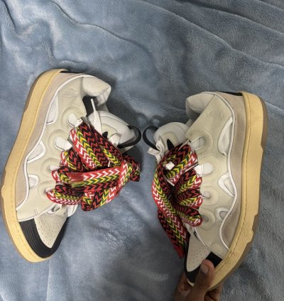Lanvin Whte Curb Sneakers
