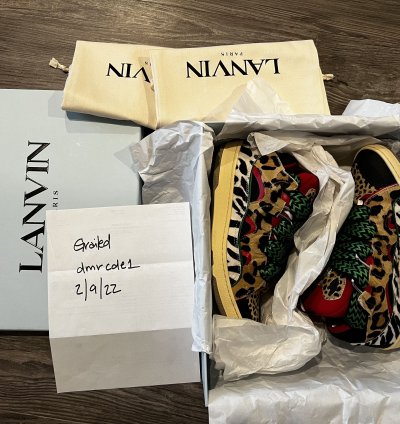Men Lanvin Multi-color Multi-print Curb Sneakers