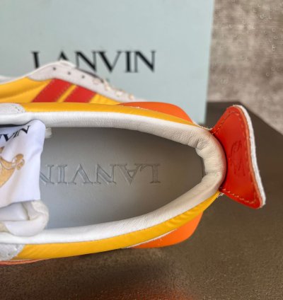 Mesh Leather Runner Trainer In Yellow Orange
