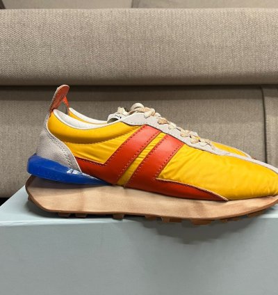 Mesh Runner Trainer Sneakers In Yellow Red