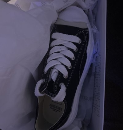 Mihara Yasuhiro Hank Original Sole Toe Cap Low Canvas Black