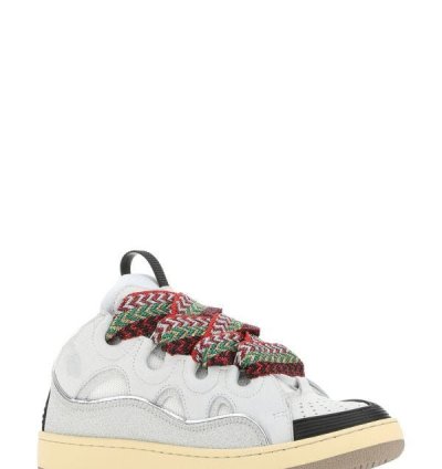 Multicolor Leather And Fabric Curb Sneakers