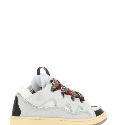 Multicolor Leather And Fabric Curb Sneakers