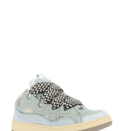 Multicolor Suede And Fabric Curb Sneakers