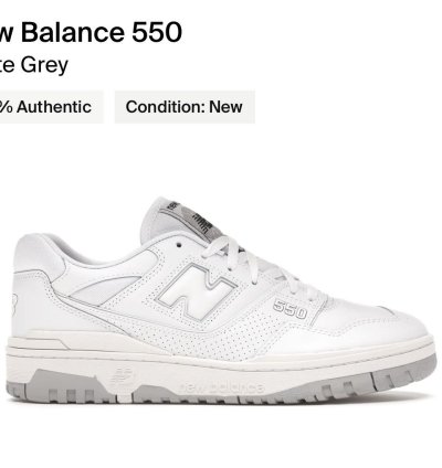New Balance 550 White Grey Shoes