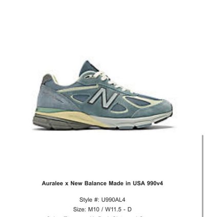 New Balance 990v4 Miusa Auralee Blue