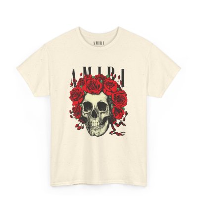 Amiri Rose Skull Natural T-shirt - Size Usa