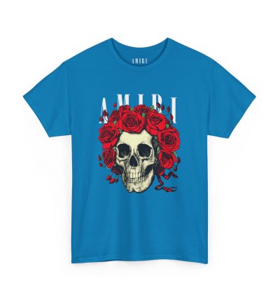 Amiri Rose Skull Sapphire T-shirt - Size Usa