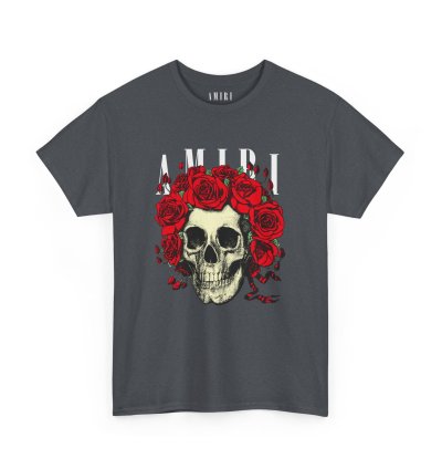 Amiri Rose Skull Tweed T-shirt - Size Usa