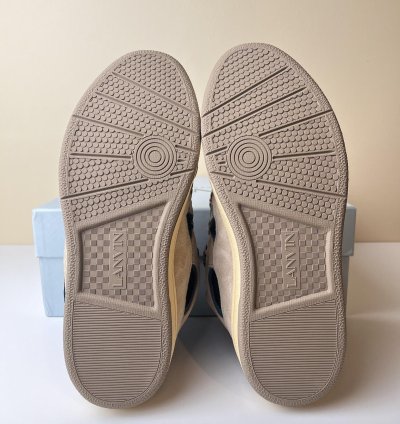 New Lanvin Curb Sneakers Ecru Black