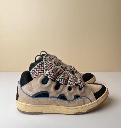 New Lanvin Curb Sneakers Ecru Black