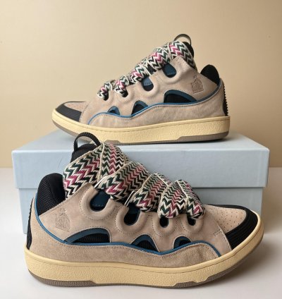 New Lanvin Curb Sneakers Ecru Black