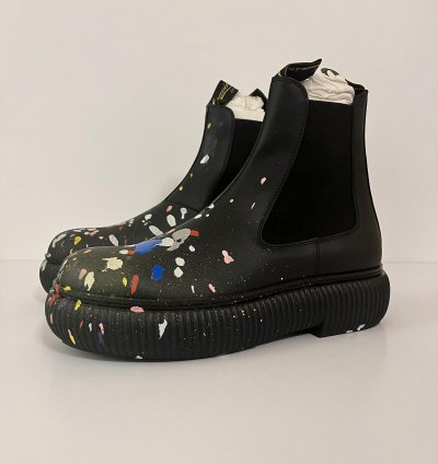 New Lanvin Gallery Dept Arpege Ankle Boots Black Multi
