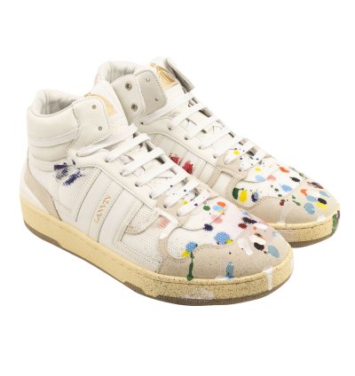Nib Lanvin Clay White Multicolor Paint Sneakers 9 42 965