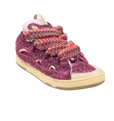 Pink Low Top Curb Lace Up Sneakers Size 10 43