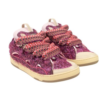 Pink Low Top Curb Lace Up Sneakers Size 10 43