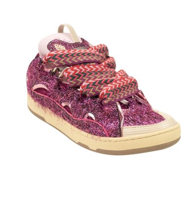 Pink Low Top Curb Lace Up Sneakers Size 10 43