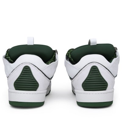 Sneaker Curb In Pelle Bianca Verde