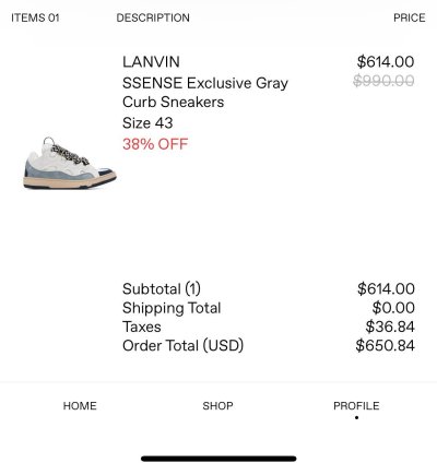 Ssense Lanvin Gray Curb Sneakers