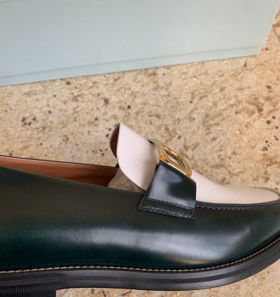 Swan Loafers In Dark Green