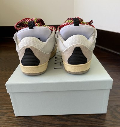 White Leather Curb Sneaker