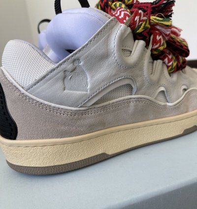 White Leather Curb Sneaker