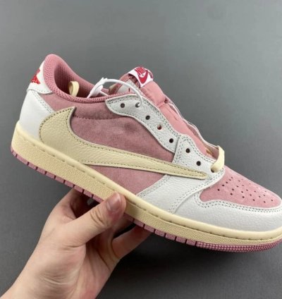 Air Jordan 1 Retro Low Og Sp Travis Scott Sail Shy Pink