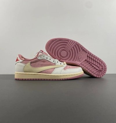 Air Jordan 1 Retro Low Og Sp Travis Scott Sail Shy Pink