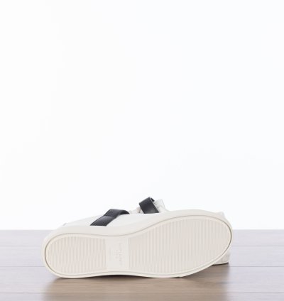 Andy Sneakers With Black Leather Strap In White Leather