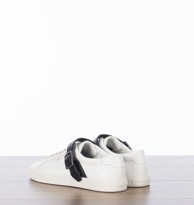 Andy Sneakers With Black Leather Strap In White Leather