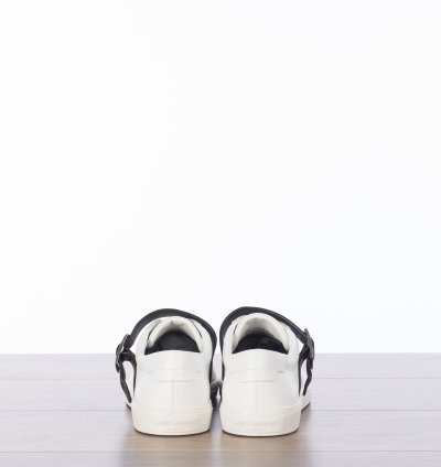 Andy Sneakers With Black Leather Strap In White Leather