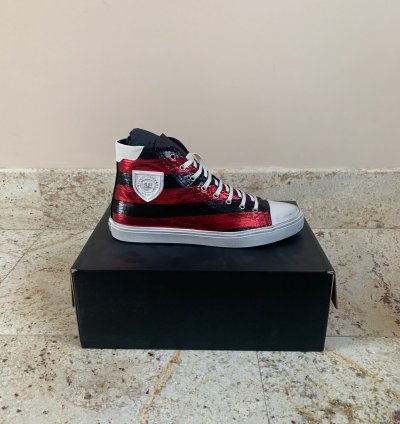 Bedford Di Patch Trainers In Ruby Red Black