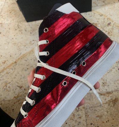 Bedford Di Patch Trainers In Ruby Red Black