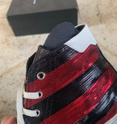 Bedford Di Patch Trainers In Ruby Red Black